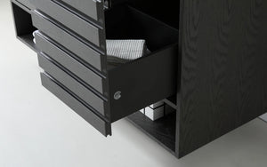 MATERA 48” CHARCOAL BATHROOM VANITY (BLACK/WHITE COUNTERTOP)