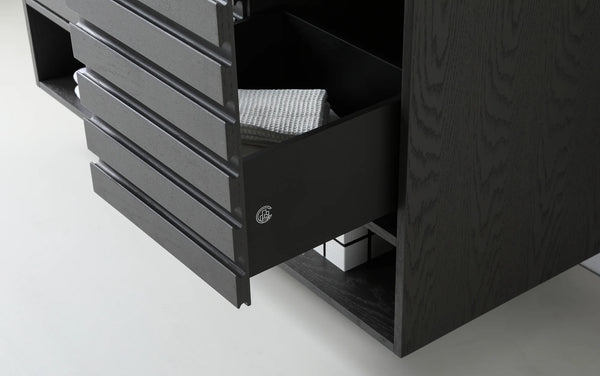 MATERA 48” CHARCOAL BATHROOM VANITY (BLACK/WHITE COUNTERTOP)