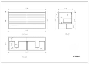MATERA 60" CHARCOAL WITH BLACK COUNTERTOP BATHROOM VANITY