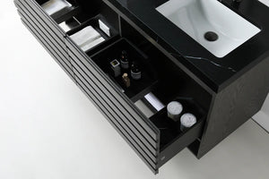 MATERA 60” CHARCOAL BATHROOM VANITY (BLACK /WHITE COUNTERTOP)