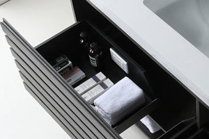 MATERA 72” CHARCOAL BATHROOM VANITY ( BLACK/WHITE COUNTERTOP )