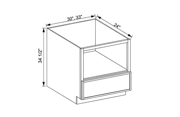 Slim Dove White Microwave Base Cabinet with Single Drawer