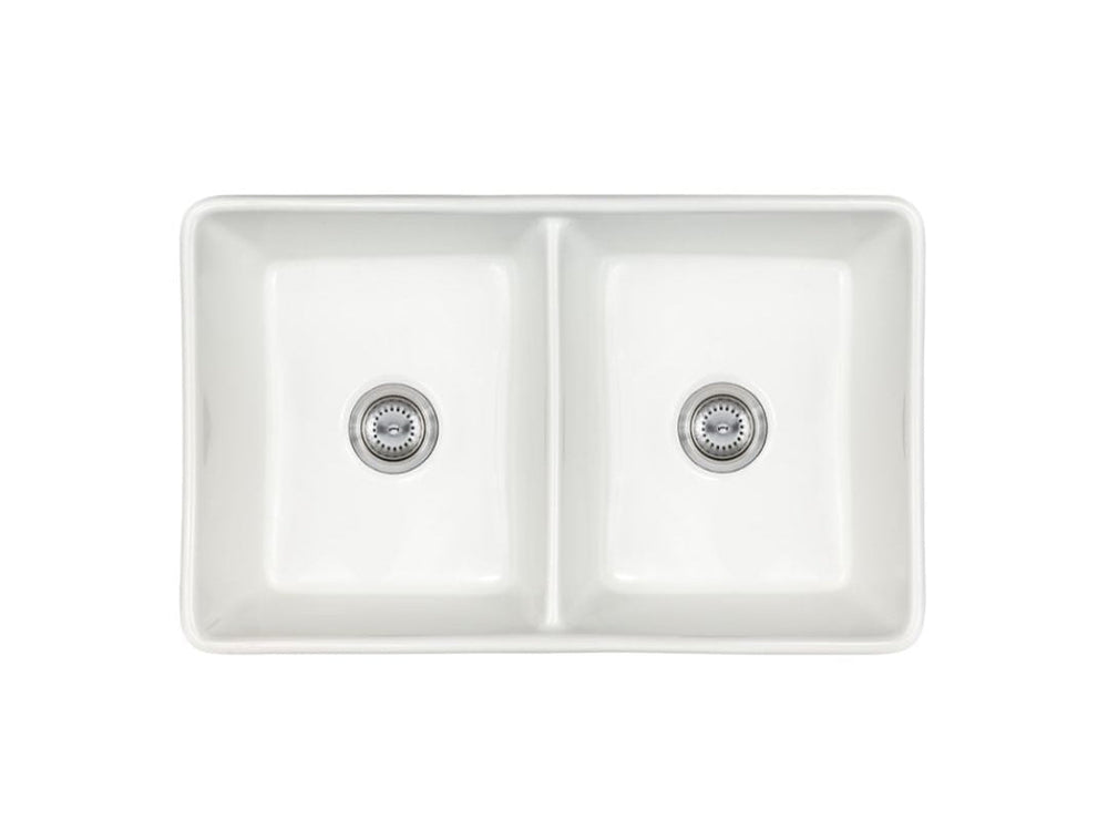 Porcelain Fireclay Farmhouse with Apron Double White-3220
