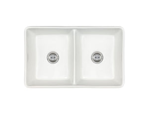 Porcelain Fireclay Farmhouse with Apron Double White-3220