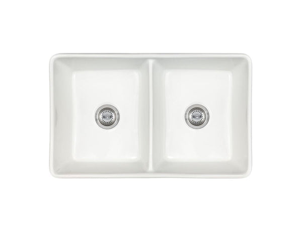 Porcelain Fireclay Farmhouse with Apron Double White-3220