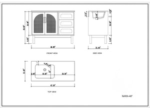 NARA 48” PECAN OAK BATHROOM VANITY