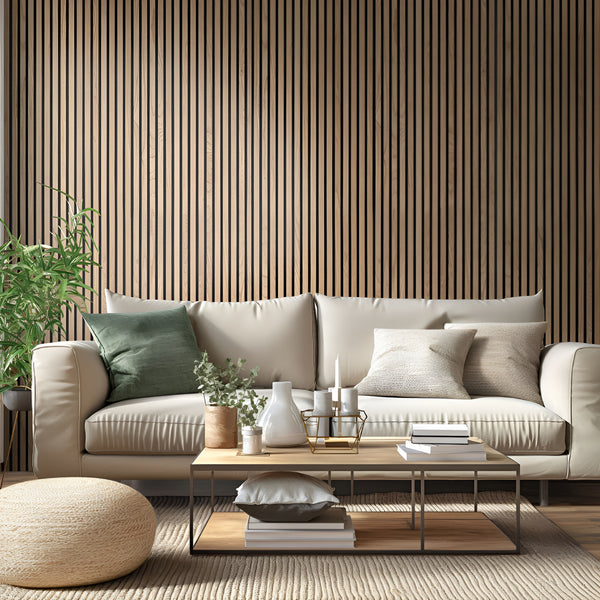 Natural Acoustic Wood Slat Panels (9.5X94.5)