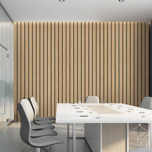 Natural Macro Acoustic Wood Slat Panels (10.63x94.5)