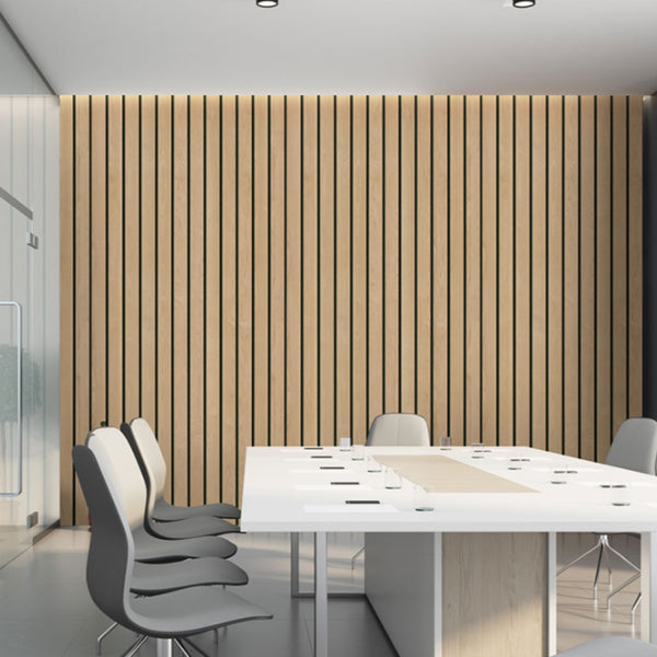 Natural Macro Acoustic Wood Slat Panels (10.63x94.5)