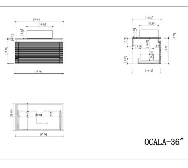 OCALA 36” MAPLE BATHROOM VANITY