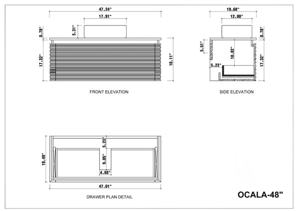 OCALA 48” MAPLE BATHROOM VANITY