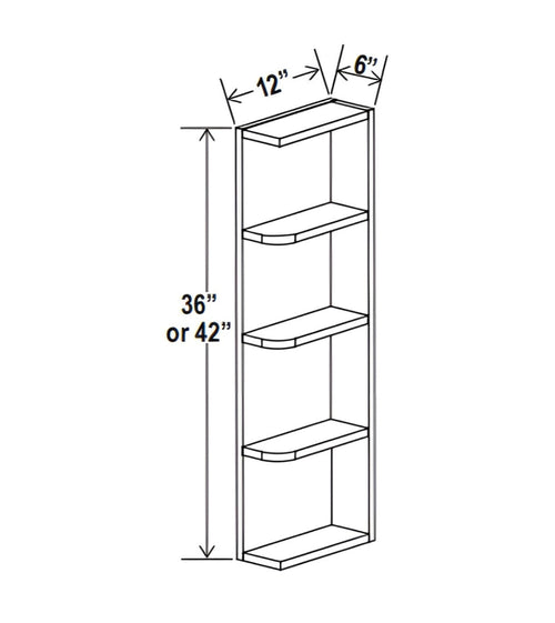 Double Dove White Open End Shelf