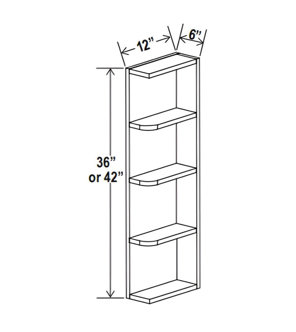 French Grey Open End Shelf