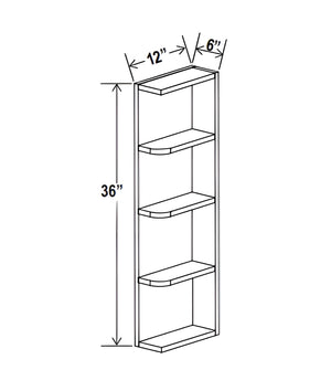 Smokey Ash- 36"H Wall End Shelf