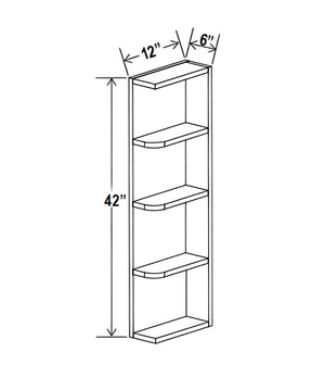 Smokey Ash- 42"H Wall End Shelf
