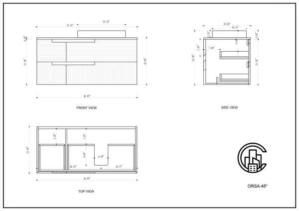 ORSA 48” WALNUT BATHROOM VANITY