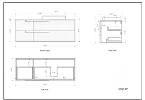 ORSA 60” WALNUT BATHROOM VANITY