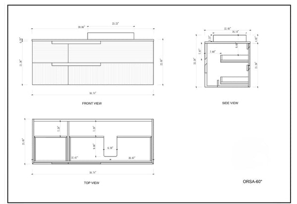 ORSA 60” WALNUT BATHROOM VANITY