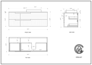 ORSA 60” WALNUT BATHROOM VANITY