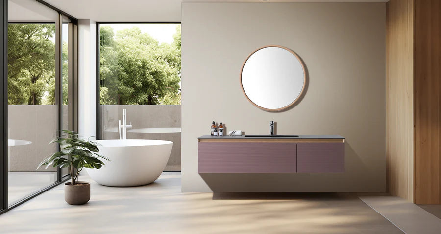 OSLO 60” CARAMEL/WHITEWASH BATHROOM VANITY