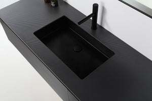 OSLO 60” MATTE BLACK/WHITEWASH BATHROOM VANITY