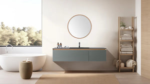 OSLO 60” SAGE GREEN/WHITEWASH BATHROOM VANITY