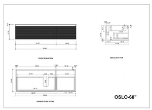 OSLO 60” CARAMEL/WHITEWASH BATHROOM VANITY