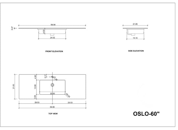 OSLO 60” CARAMEL/WHITEWASH BATHROOM VANITY