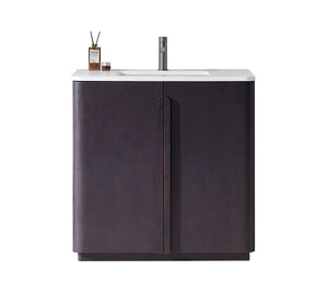 PARMA 36” NATURAL/ESPRESSO OAK TEAK BATHROOM VANITY