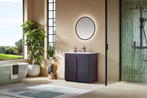 PARMA 36” NATURAL/ESPRESSO OAK TEAK BATHROOM VANITY