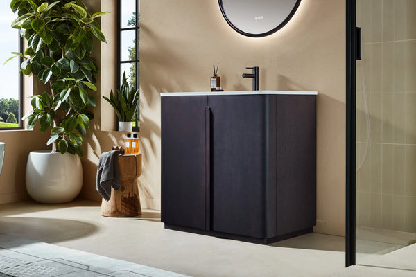 PARMA 36” NATURAL/ESPRESSO OAK TEAK BATHROOM VANITY