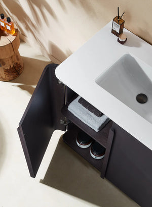 PARMA 36” NATURAL/ESPRESSO OAK TEAK BATHROOM VANITY