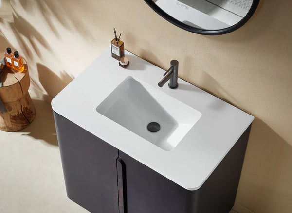 PARMA 36” NATURAL/ESPRESSO OAK TEAK BATHROOM VANITY