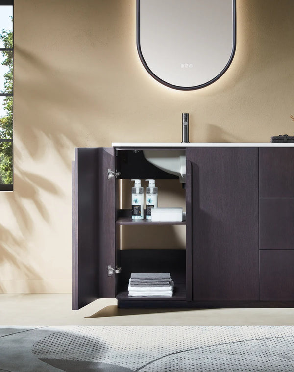 PARMA 48” NATURAL TEAK/ESPRESSO OAK BATHROOM VANITY