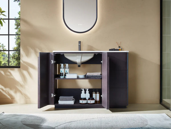 PARMA 48” NATURAL TEAK/ESPRESSO OAK BATHROOM VANITY