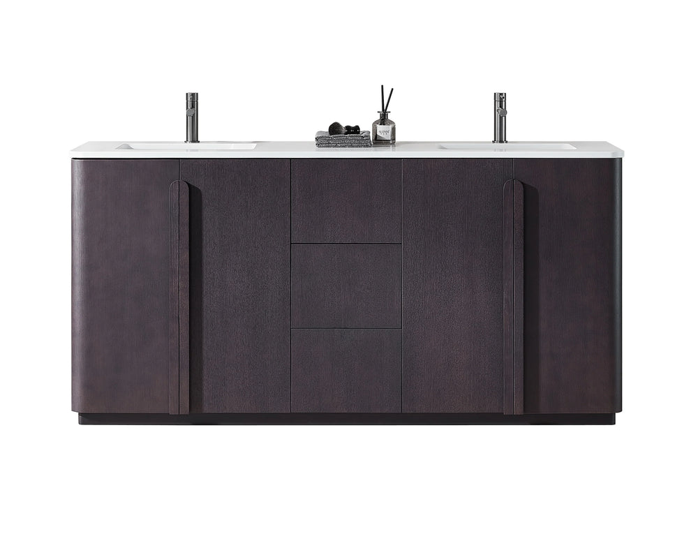 PARMA 72” NATURAL TEAK/ ESPRESSO OAK BATHROOM VANITY