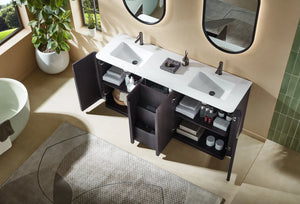 PARMA 72” NATURAL TEAK/ ESPRESSO OAK BATHROOM VANITY