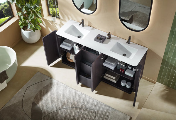 PARMA 72” NATURAL TEAK/ ESPRESSO OAK BATHROOM VANITY