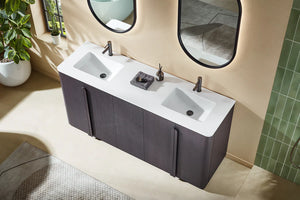 PARMA 72” NATURAL TEAK/ ESPRESSO OAK BATHROOM VANITY