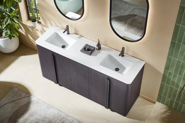 PARMA 72” NATURAL TEAK/ ESPRESSO OAK BATHROOM VANITY
