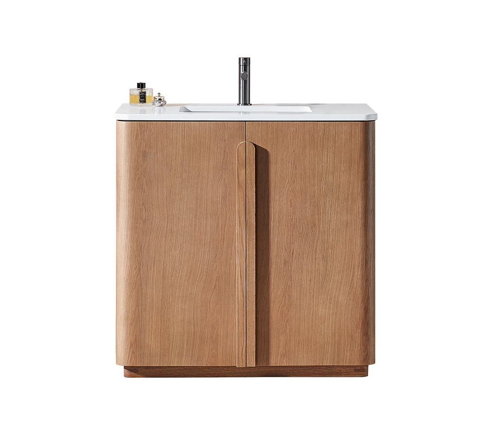 PARMA 36” NATURAL/ESPRESSO OAK TEAK BATHROOM VANITY