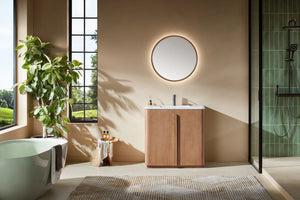 PARMA 36” NATURAL/ESPRESSO OAK TEAK BATHROOM VANITY