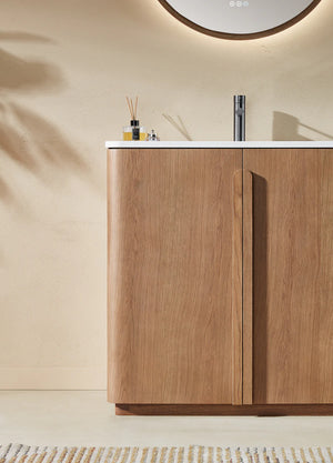 PARMA 36” NATURAL/ESPRESSO OAK TEAK BATHROOM VANITY