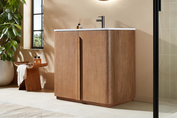 PARMA 36” NATURAL/ESPRESSO OAK TEAK BATHROOM VANITY