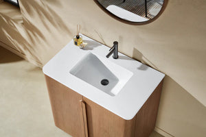 PARMA 36” NATURAL/ESPRESSO OAK TEAK BATHROOM VANITY
