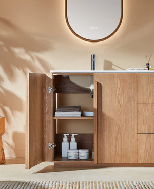 PARMA 48” NATURAL TEAK/ESPRESSO OAK BATHROOM VANITY