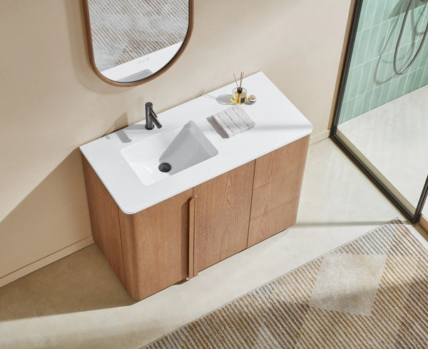 PARMA 48” NATURAL TEAK/ESPRESSO OAK BATHROOM VANITY