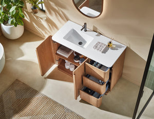 PARMA 48” NATURAL TEAK/ESPRESSO OAK BATHROOM VANITY