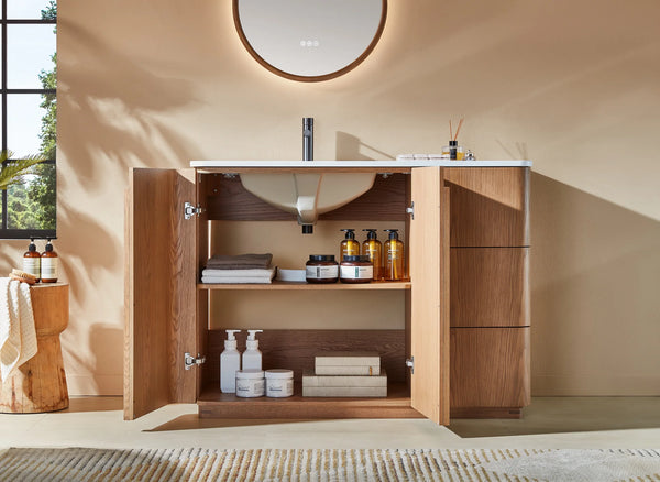 PARMA 48” NATURAL TEAK/ESPRESSO OAK BATHROOM VANITY