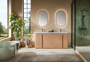 PARMA 72” NATURAL TEAK/ ESPRESSO OAK BATHROOM VANITY